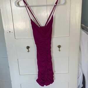 Lucy in the Sky Sparkling Magenta Mini Dress